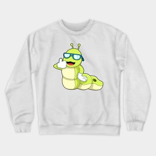 Caterpillar with Glasses Crewneck Sweatshirt